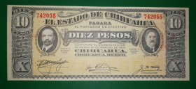 Мексика Мексика ^/--/^ Mexico Чихуахуа 10 песо 1915 Хвилястий штамп. Чиуауа, Чивава. РS /--/ 534 /--/ b Серія J ^_^^^ Mexico Чихуахуа 10 песо 1915 Волнистый штамп. Чиуауа, Чивава. РS /--/ 534 /--/ b Серия J - фото фото фото