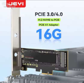 Інше Другое ^/--/^ Адаптер JEYI M.2 NVMe на PCIE X /--/ 1/X /--/ 4 — перетворювач інтерфейсу PCIe 3.0/4.0 M.2 PCIe, плата розширення SSD для інтерфейсів X /--/ 1/X /--/ 4/X /--/ 8/X /--/ 16.  Від 1 /--/ Грн! Без резерву!Розпродаж! - фото