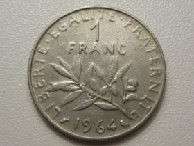Франція Франция ^/--/^ Франция 1 франк 1964 года 38003 ^_^^^ Франція 1 франк 1964 38003 - фото фото фото
