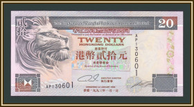 Інші Другие ^/--/^ Гонконг 20 долларов 1993 P-201  (201 /--/ a.1) UNC ^_^^^ Гонконг 20 доларів 1993 P-201 (201 /--/ a.1) UNC - фото фото фото
