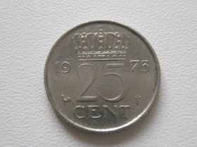 Нідерланди Нидерланды ^/--/^ Нидерланды 25 центов 1973 года П /--/ 2-352 ^_^^^ Нідерланди 25 центів 1973 року П /--/ 2-352 - фото фото фото