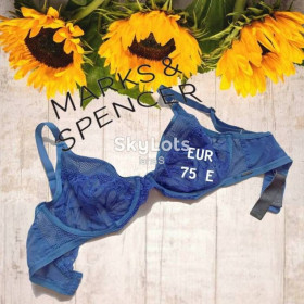 Бюстгальтери Бюстгальтеры ^/--/^ M&amp;S EUR 75 /--/ E Бюстгальтер мягкая чашка косточка сине васильковый бесшовный ^_^^^ M&amp;S EUR 75 /--/ E Бюстгальтер м'яка чашка кісточка синє васильковий безшовний - фото фото фото