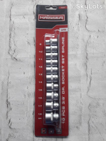 Набори Наборы ^/--/^ Набір головок універсальних SPLINE 3/8&amp;quot; 10 од. CR-V SATINE Haisser 70191 ^_^^^ Набор торцевых головок 3/8 haisser spline 10 единиц 70191 - фото фото фото