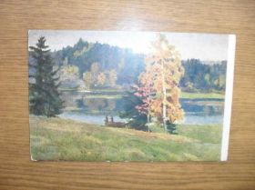 СРСР СССР ^/--/^ Река Яхрома. Осень Худ. В.Н.Басов 1952 /--/ г. ^_^^^ Річка Яхрома. Осінь Худ. В.Н.Басов 1952 /--/ р. - фото фото фото