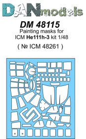 : : ^/--/^ Danmodel 48115 - маска для модели самолета He 111 /--/ H-3   ( ICM 48261 ) 1/48 ^_^^^ Danmodel 48115 - маска для моделі літака He 111 /--/ H-3 ( ICM 48261 ) 1/48 - фото фото фото