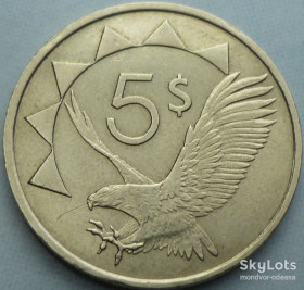 Намібія Намибия ^/--/^ Намибия 5 долларов 1993 фауна  11/10 /--/ н /--/ 60 ^_^^^ Намібія 5 доларів 1993 фауна 11/10 /--/ н /--/ 60 - фото фото фото