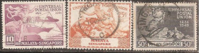 Сінгапур Сингапур ^/--/^ Бр.Сингапур 1949 Sc.23,25,26 гаш. н/серия 3 из 4 ^_^^^ Бр.Сінгапур 1949 Sc.23,25,26 гаш. н/серія 3 з 4 - фото фото фото
