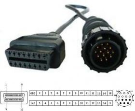 Інше Другое ^/--/^ Переходник c OBD-II 16-pin на 14-pin MB Sprinter, VW LT, SsangYong для Autocom / Delphi... ^_^^^ Перехідник з OBD-II 16-pin на 14-pin MB Sprinter, VW LT, SsangYong для Autocom / Delphi. .. - фото фото фото