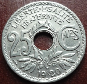 Франція Франция ^/--/^ Франция 25 сантимов 1920  эл/08 /--/ ф /--/ 0 ^_^^^ Франція 25 сантимів 1920 ел/08 /--/ ф /--/ 0 - фото фото фото