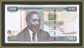Кенія Кения ^/--/^ Кения 200 шиллингов 2005 P-49  (49 /--/ a) UNC ^_^^^ Кенія 200 шилінгів 2005 P-49 (49 /--/ a) UNC - фото фото фото