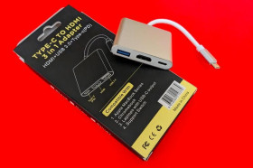 Інше Другое ^/--/^ Адаптер Переходник 3 in 1 USB /--/ 3.0+HDMI+PD Type-c to HDMI Adapter ^_^^^ Перехідник 3 in 1 USB /--/ 3.0+HDMI+PD Type-c to HDMI Adapter - фото фото фото