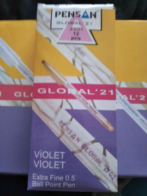Ручки, стержні Ручки, стержни ^/--/^ Ручка кулькова масляна Global Violet 12 шт/уп Фіолетовий ^_^^^ Ручка шариковая масляная Global Violet 12 шт/уп Фиолетовый - фото фото фото