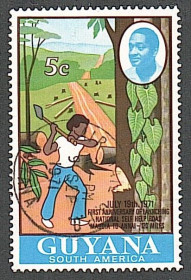 Південна Америка Южная Америка ^/--/^ Гайана  (1971) Первая годовщина проекта «Дорога самопомощи». Премьер-министр Форбс Бёрнхем ^_^^^ Гайана (1971) Перша річниця проекту «Дорога самодопомоги». Прем'єр-міністр Форбс Бернхем - фото фото фото