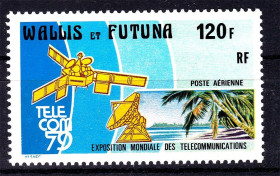 Освоєння космосу Освоение космоса ^/--/^ Космос . Уолис и Футуна  1979 г  MNH - телекоммуникация - выставка ^_^^^ Уоліс і Футуна 1979 MNH - телекомунікація - фото фото фото