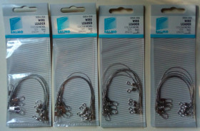 Ліски, шнури, повідці Лески, шнуры, поводки ^/--/^ Поводки Salmo Wire Leader, size 6      (Nickel)      (новые) ^_^^^ Salmo Wire Leader, size 6 (Nickel) - фото фото фото