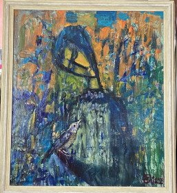 Картини, Гравюри, Живопис та Графіка Картины, Гравюры, Живопись и Графика ^/--/^ В.Павлишин.  «Розмова з дроздом» 2022 /--/ р ^_^^^ В.Павлишин. «Разговор с дроздом» 2022 /--/ г - фото фото фото