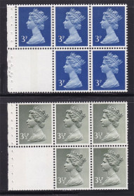 Великобританія Великобритания ^/--/^ Великобритания   1972 г MNH - HM QE-II -  стандарт - 5 марок - листы из буклета - пропуск перф. для слепых - бланко-купон ^_^^^ Великобританія 1972 р MNH - HM QE-II - стандарт - 5 марок - листи з буклету - пропуск перф. для сліпих - бланко-купон - фото фото фото