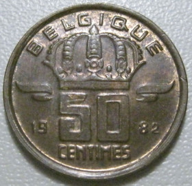 Бельгія Бельгия ^/--/^ Бельгія 50 сантимів 1982 року Belgique 42489 ^_^^^ Бельгия 50 сантимов 1982 года Belgique 42489 - фото фото фото