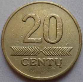 Литва Литва ^/--/^ Литва 20 центов 1997 ^_^^^ Литва 20 центів 1997 - фото фото фото