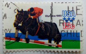 Північна Америка Северная Америка ^/--/^ США 1979 Олимпийские игры, Москва, лошадь, гашеная (I) ^_^^^ США 1979 Олімпійські ігри, Москва, кінь, гашена (I) - фото фото фото