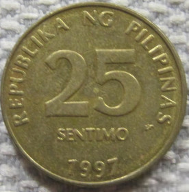 Філіппіни Филиппины ^/--/^ Филиппины 25 сентаво 1997 года 12508 ^_^^^ Філіппіни 25 сентаво 1997 12508 - фото фото фото