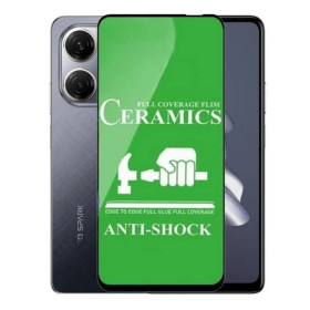 Чохли, бампера Чехлы, бампера ^/--/^ Захисне скло-плівка Fiji Ceramics для Tecno Spark 6 (KE /--/ 7) повна проклейка чорний ^_^^^ Защитное стекло-пленка Fiji Ceramics для Tecno Spark 6 (KE /--/ 7) полная проклейка черный - фото фото фото