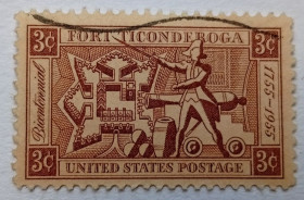 Північна Америка Северная Америка ^/--/^ США 1955 Форт Тикондерога, гашеная ^_^^^ 1955 — Форт Тікондерога, гашена - фото фото фото