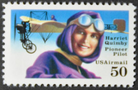 Інше Другое ^/--/^ США Авиапочта Авиация лётчица Гарриет Куимби 1991 ^_^^^ Авіапошта Авіація льотчиця Гаррієт Куімбі 1991 - фото фото фото