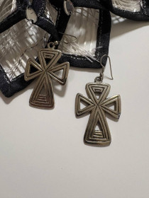 Сережки Серьги ^/--/^ вінтажні срібні сережки кельтський хрест вінтаж Англія ^_^^^ винтажные серебряные серьги кельтский крест винтаж Англия - фото фото фото