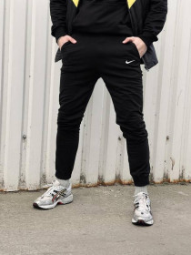 Штани Брюки ^/--/^ Брюки мужские трикотажные Nike черные XXL ^_^^^ Брюки чоловічі трикотажні Nike чорні XXL - фото фото фото