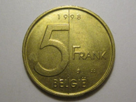 Бельгія Бельгия ^/--/^ Бельгия 5 франков 1998 года BELGI 3 /--/ П /--/ 769 ^_^^^ Бельгія 5 франків 1998 року BELGI 3 /--/ П /--/ 769 - фото фото фото