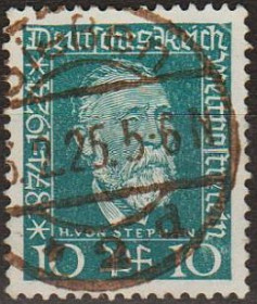 Веймарська республіка Веймарская республика ^/--/^ 1924 - Німеччина - 50 років ВПС - Г.Стефан Mi.368 ^_^^^ 1924 - Германия - 50 лет ВВС - Г.Стефан Mi.368 - фото фото фото