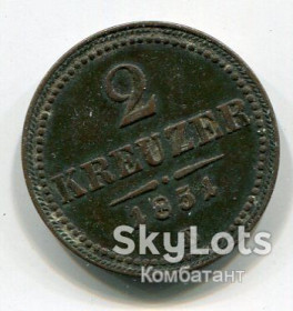 Австрія Австрия ^/--/^ 2 крейцери 1852 р. Австрія ^_^^^ 2 крейцера 1852 г. Австрия - фото фото фото