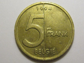 Бельгія Бельгия ^/--/^ Бельгия 5 франков 1994 года BELGI 3 /--/ П /--/ 753 ^_^^^ Бельгія 5 франків 1994 BELGI 3 /--/ П /--/ 753 - фото фото фото