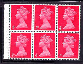 Великобританія Великобритания ^/--/^ Великобритания   1967 г MNH - HM QE-II -  стандарт -  сцепка - 6 марок - лист из буклета ^_^^^ Великобританія 1967 MNH - HM QE-II - стандарт - зчіпка - 6 марок - лист з буклету - фото фото фото
