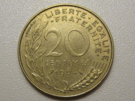 Франція Франция ^/--/^ Франция 20 сантимов 1964 года 38107 ^_^^^ Франція 20 сантимів 1964 38107 - фото фото фото