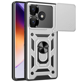 Чохли, бампера Чехлы, бампера ^/--/^ Чохол Fiji Camera Defence для Poco F /--/ 6 бампер із захистом камери та підставкою Silver ^_^^^ Чехол Fiji Camera Defence для Poco F /--/ 6 бампер с защитой камеры и подставкой Silver - фото фото фото