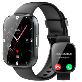 Розумні годинники (Smart watch) Умные часы (Smart watch) ^/--/^ Лот № 15629 Розумний годинник Puqo для чоловіків і жінок із Bluetooth-дзвінками, 1,95-дюймовий HD-сенсорний екран для фітнесу з монітором серцевого ритму для сну, 100+ спортивних режимів, водонепроникні трекери активності IP /--/ 68 для Android iOS, чорний - фото фото фото