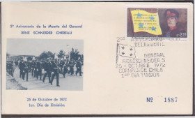 Південна Америка Южная Америка ^/--/^ Чили 1972 ГЕНЕРАЛ RENE SCHNEIDER CHEREAU ВОЕННАЯ ФОРМА МУНДИР ПАРАД СТРОЙ ШЕСТВИЕ КПД Mi.782 ^_^^^ Чилі 1972 Генерал RENE SCHNEIDER CHEREAU ВІЙСЬКА ФОРМА МУНДІР ПАРАД СТРІЙ ШЕСТВІЄ ККД Mi.782 - фото фото фото
