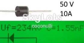 Діоди Диоды ^/--/^ Діод 10 /--/ SQ /--/ 050 Шотткі випрямний 10 /--/ A 50 /--/ V  (корпус R-6) ^_^^^ Диод 10 /--/ SQ /--/ 050 Шоттки выпрямительный 10 /--/ A 50 /--/ V (корпус R-6) - фото фото фото