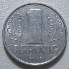 НДР, ФРН ГДР, ФРГ ^/--/^ Німеччина - НДР 1 пфеніг 1960 року 43283 ^_^^^ Германия - ГДР 1 пфениг 1960 года 43283 - фото фото фото