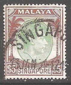 Сінгапур Сингапур ^/--/^ Бр.Сингапур 1951  Sc.20 /--/ а used Перф.18 ^_^^^ Бр.Сінгапур 1951 Sc.20 /--/ а used Перф.18 - фото фото фото