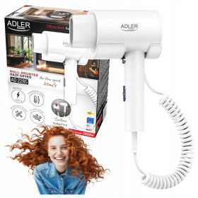 Фени Фены ^/--/^ Настінний фен Adler AD 2285 White — для готелів, 2000 Вт, 3 температури ^_^^^ Настенный фен Adler AD 2285 White — для отелей, 2000 Вт, 3 температуры - фото фото фото