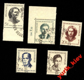 НДР, ФРН ГДР, ФРГ ^/--/^ ГДР 1962 /--/ г.№ 623‑627 серия гашеная ^_^^^ НДР 1962 /--/ р.No 623‐627 серія гашена - фото фото фото