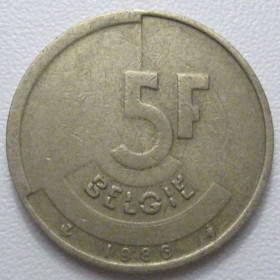Бельгія Бельгия ^/--/^ Бельгія 5 франків 1986 року Belgie 42882 ^_^^^ Бельгия 5 франков 1986 года Belgie 42882 - фото фото фото