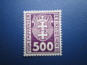 Інше Другое ^/--/^ Марка Німеччина Данциг  (Гданьск) 1921 стандарт доплата 500 пф MH ^_^^^ Марка Германия Данциг (Гданьск) 1921 стандарт доплата 500 пф MH - фото фото фото