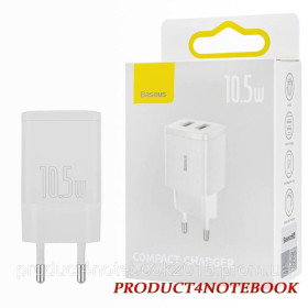 Зарядні пристрої Зарядные устройства ^/--/^ Зарядное устройство Baseus Compact Charger 2 /--/ U 10.5 /--/ W EU White (2 /--/ USB) (CCXJ /--/ 010202) ^_^^^ Зарядний пристрій Baseus Compact Charger 2 /--/ U 10.5 /--/ W EU White (2 /--/ USB) (CCXJ /--/ 010202) - фото фото фото