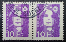 Франція Франция ^/--/^ Франция 1990 Стандарт 10.00 Fr., сцепка, гашеная  (КЦ=2 евро) ^_^^^ Франція 1990 Стандарт 10.00 Fr., зчіпка, гашена (КЦ = 2 євро) - фото фото фото