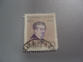 Італія, Ватикан Италия, Ватикан ^/--/^ марка Италия 1979 личности стандарт люди математик Франческо Севери наука гаш №2704 ^_^^^ Італія - стандарт люди математик Франческо Севері наука гаш No 2704 - фото фото фото