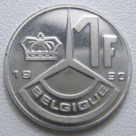 Бельгія Бельгия ^/--/^ Бельгія 1 франк 1990 року Belgique 42771 ^_^^^ Бельгия 1 франк 1990 года Belgique 42771 - фото фото фото
